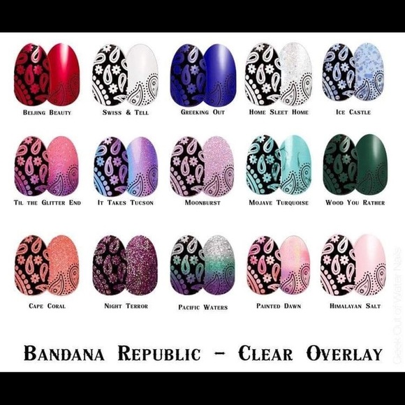 5/$50 Clear Nail Art Bandana Republic Nail Strips - Picture 13 of 15